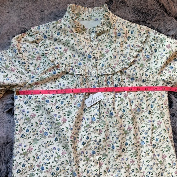 NWOT Weekend Max Mara Label-cut Sophia Ruffled Floral Shirt Size: M US4/6 Spring - Picture 14 of 15